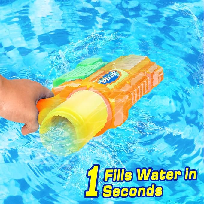 Super Water Gun for Kids Adults: 2 Pack Super Water Gun Soaker 1200cc Squirt Blasters with Impressive Range - Ideal Toys for Boys Girls Summer Outdoor Swimming Pool Water Toys Fun