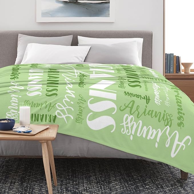 Name Blanket Personalized Blanket for Adult Kids Flannel Customize Throw Blanket Custom (Color 03, 40 x 50 Inches)