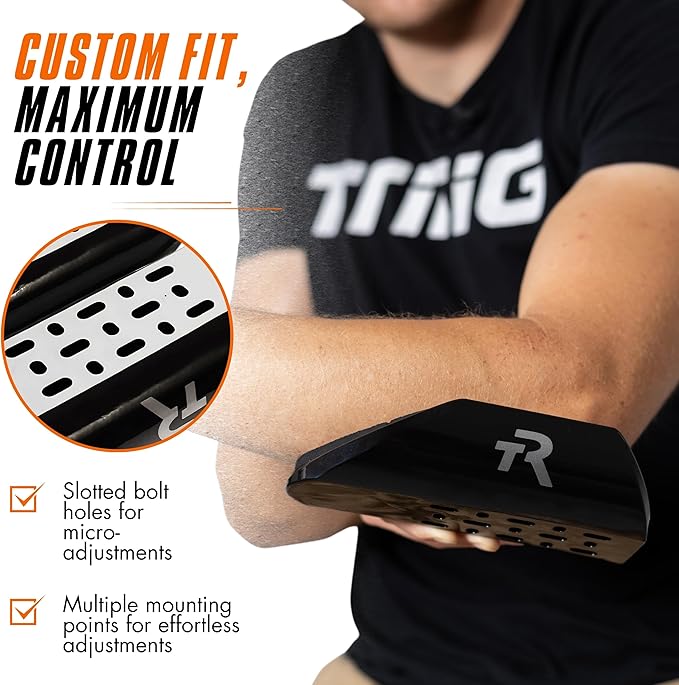 TRIRIG - Signature Open Back Arm Cups - Triathlon Bike Accessories - Aero Bar Pad Comfort with Textured Grips - Ergonomic Scoop Design for Cycling Upgrade, Lightweight Bicycle Grips and Adjustable Fit
