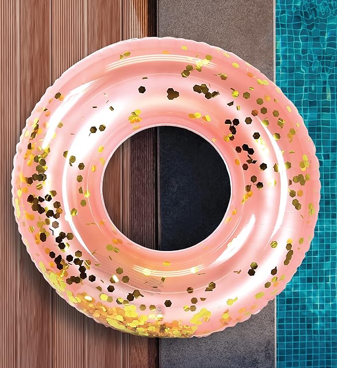 CoTa Global Inflatable Pool Float Tube Confetti Premium Swim Ring Heavy Duty Vinyl Flotation Pool Floats Toy for The Beach, Party, Vacation, UV Resistant - Pool Party