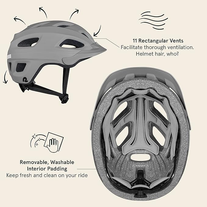 Retrospec Lennon Bike Helmet with LED Safety Light Adjustable Dial & Removable Visor