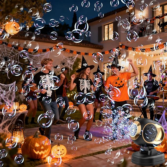 Bubble Machine, Durable Bubble Machines for Kids Toddler Parties, Automatic Bubble Blower Machine Bubble Maker Battery Operated, Great for Wedding Birthday - Halloween Bubble Toy, Black
