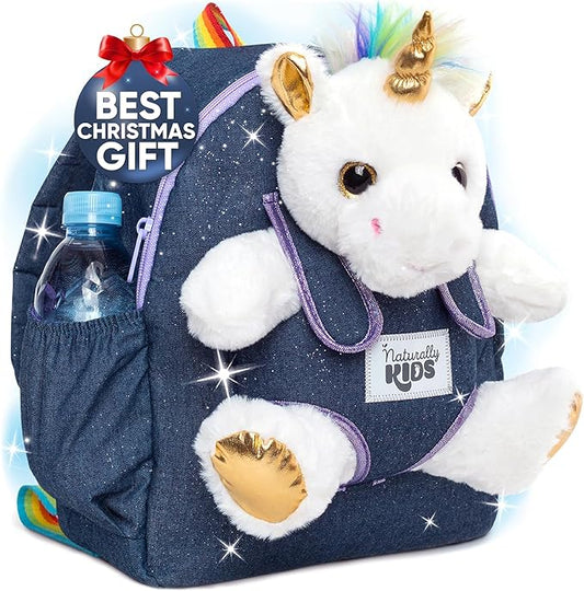 Naturally KIDS Unicorn Toys for Girls Age 4-6, Gifts for 5 Year Old Girls, Toddler Unicorn Backpack