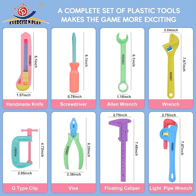 Toddler Girl Toys STEM Toys for Kids Toy,Kids Tool Set with Play Drill and Tool Box,Pink House,Protective Goggles for 3 4 5 6 7 Years Old Toddlers Kid