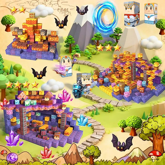 Rurvale 200Pcs Magnetic Blocks Building Toys for Toddler 3 4 5 6 7 8 Year Old Boy Girl Magnet Cubes Birthday Gift for Kids 4-8, 8-12 STEM Educational Leanrning Stacking Toy