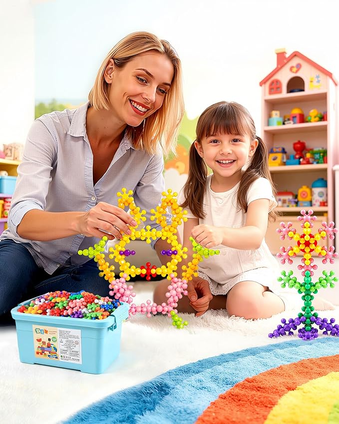 300 Pieces Building Blocks Kids STEM Toys Educational Discs Sets Interlocking Solid Plastic for Preschool Boys and Girls Aged 3+, Birthday for Boys Girls 3-5
