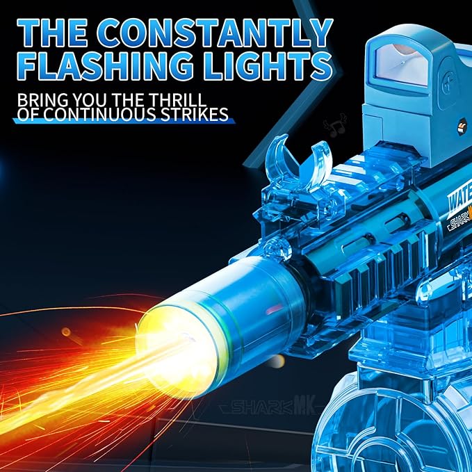 Electric Water Guns for Kids Adults, Transparent Automatic Squirt Guns, Summer Outdoor Beach Swimming Pool Party Toys (Blue)