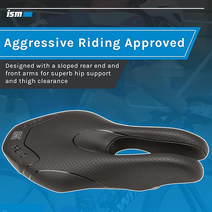 ISM PS Series No Nose Bike Saddle - Noseless Bike Seat Designed for Triathletes, Time Trial Riders, and Road Racers - Patented Split Nose Bicycle Saddle Designed for Reduced Discomfort