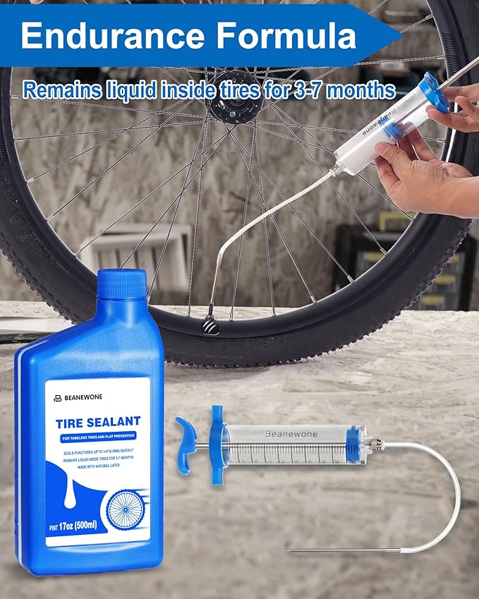 Tubeless Tire Sealant, 500ML Tubeless Sealant Long-Lasting Bike Sealant for MTB, Road, CX and Gravel Bicycle Tires