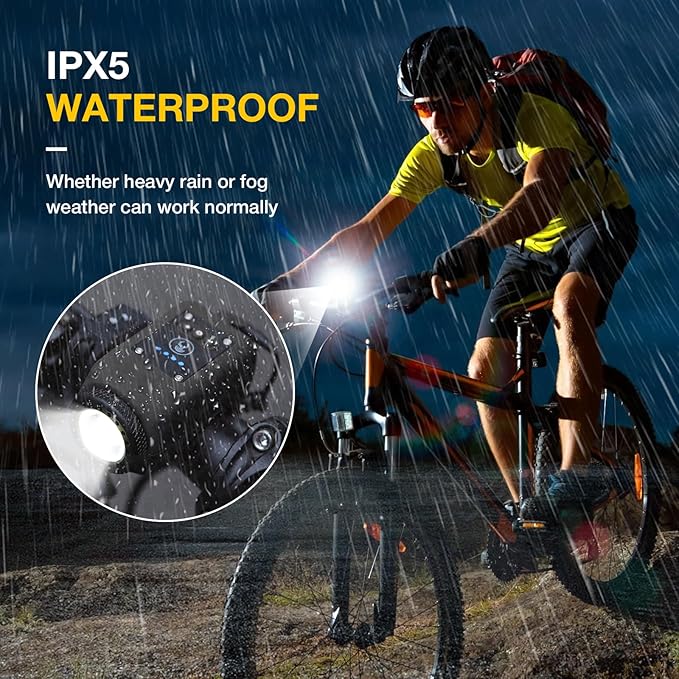 Bike Horn, Bicycle Horn with Large Range Floodlight, IPX5 Waterproof with USB Rechargeable Bike Electronic Horn