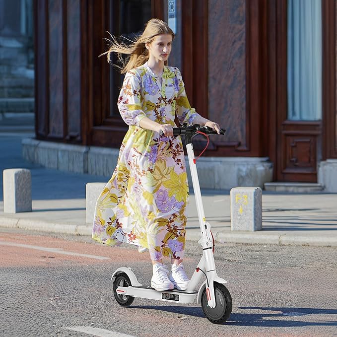 Caroma Electric Scooter,630W Peak Motor,20 MPH Max Speed & 18 Miles Long Range,8.5" Solid Tires,Dual Braking System with Cruise Control,Foldable E-Scooter with Smart APP Lock for Adults and Teens