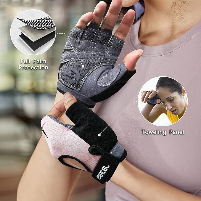 ATERCEL Weight Lifting Gloves Full Palm Protection, Workout Gloves for Gym, Cycling, Exercise, Breathable, Super Lightweight for Mens and Women