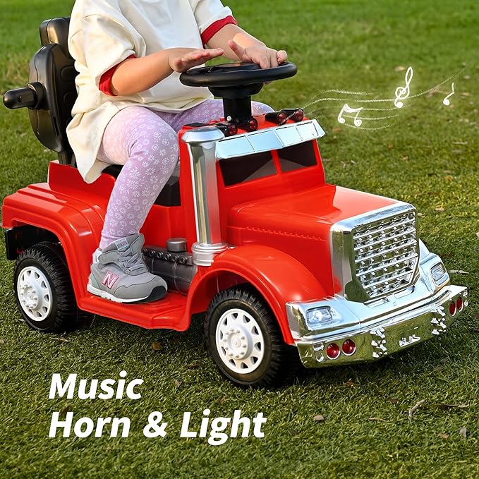 3-in-1 Ride on Push Car for Toddler with Handle, Toddler Ride on Toy for Girls Aged 1-3, Stroller Sliding Walking Car w/Music, Horn and Lights - Red