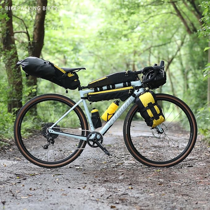 Bicycle Frame Bag Bike Triangle Bag Waterproof Bike Bag 1.7L with Dual Side Mesh Pockets for MTB Road Bike Cycling Commuting and Outdoor Adventures