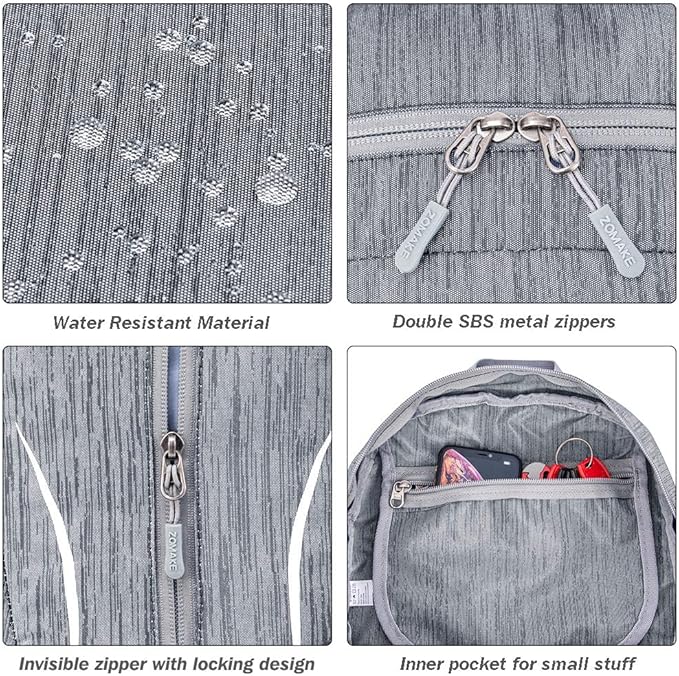 ZOMAKE 25L Ultra Lightweight Packable Backpack, Foldable Hiking Backpacks Water Resistant Small Folding Daypack for Travel(Medium Grey)