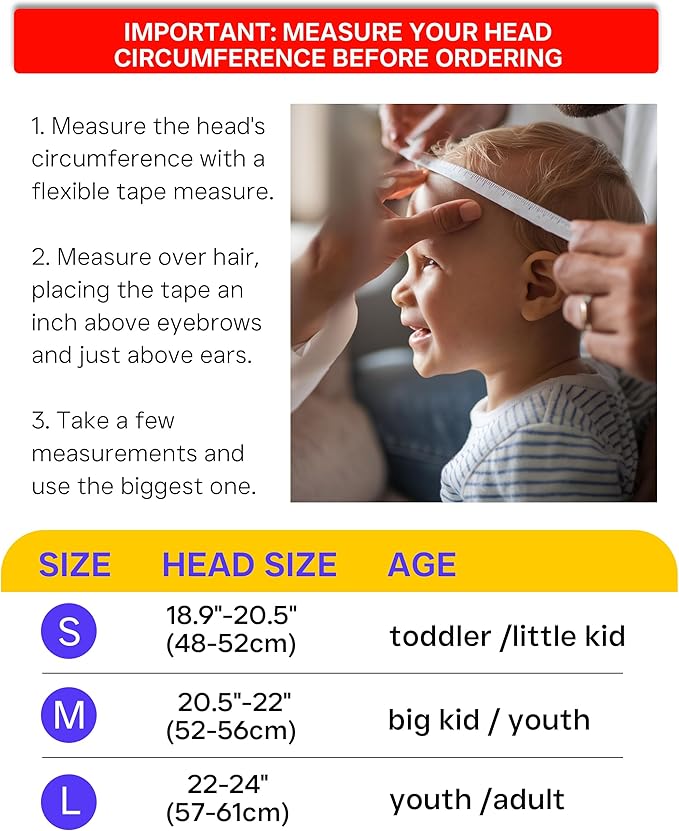 Kids Bike Helmet, Adjustable and Multi-Sport, from Toddler to Youth, 3 Sizes