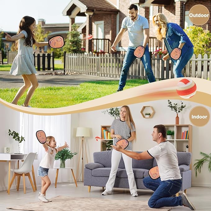 Toss and Catch Ball Set Kids Toddler Baseball Glove, Yard Outdoor Outside Games for Kids Family, Beach Pool Toys for 3 4 5 6 7 8-12 Year Old Boys Girls Birthday Gifts