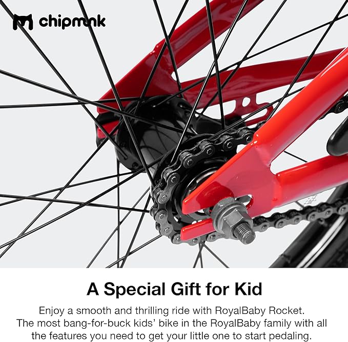 Chipmunk Kids Bike Toddlers 12 14 16 18 Inch Wheel Bicycle Beginners Boys Girls Ages 3-11 Years, Multiple Color Options