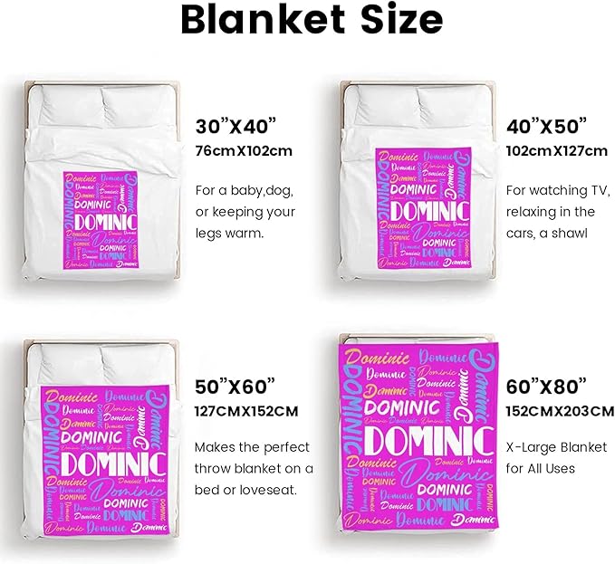 Dr.TOUGH Personalized Name Blanket Personalized Blanket for Adult Kids Flannel Customized Personalized Blankets and Throws