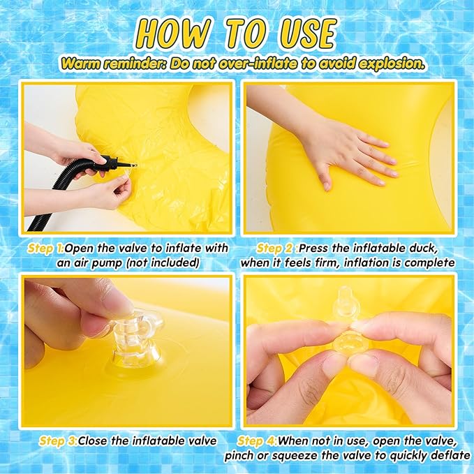 Hungdao 2 Pcs Funny Duck Pool Floats Large 39.4'' Rubber Ducks Floatie Inflatable Tube Swim Ring Giant for Summer Beach Swimming Pool Carnival Birthday Party Floaty Supplies Adults(Sunglasses)