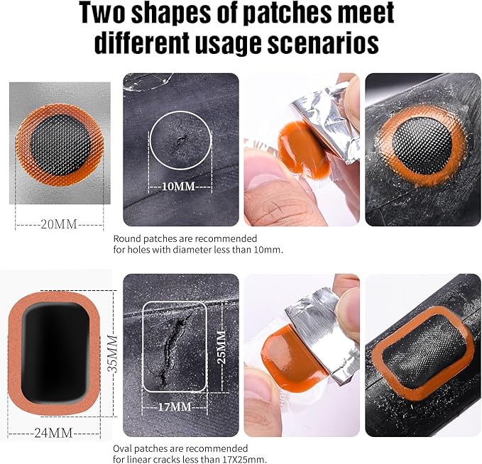 35 PCS Bike Tire Repair Kit, Bicycle Inner Tube Patch Kit with 28 PCS Vulcanizing Patches,Rubber Solution, Metal Rasp, Bike Tire Levers, Bike Patch Kit with Portable Box for MTB BMX Road Bike