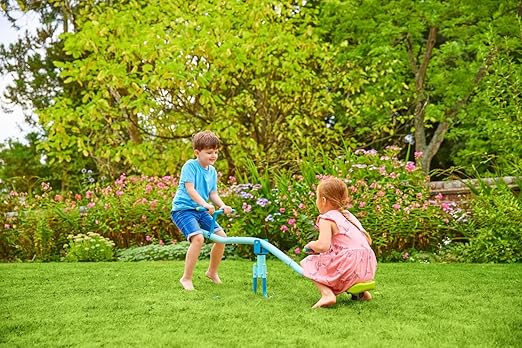 TP Toys Spiro Seesaw Sit and Spin Teeter Totter with 360 Spin Kids Outdoor Play Equipment for Backyard, Playground, or Indoor Fun Boys and Girls Ages 3-10