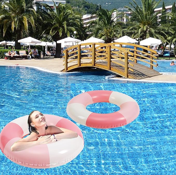 Swimming Pool Tubes-2PCS Inflatable Pool Floats for Adult Swim Ring Pool Floaties Inflatable Swimming Pool Raft Party Water Summer Beach Lounger Float Party Supplies