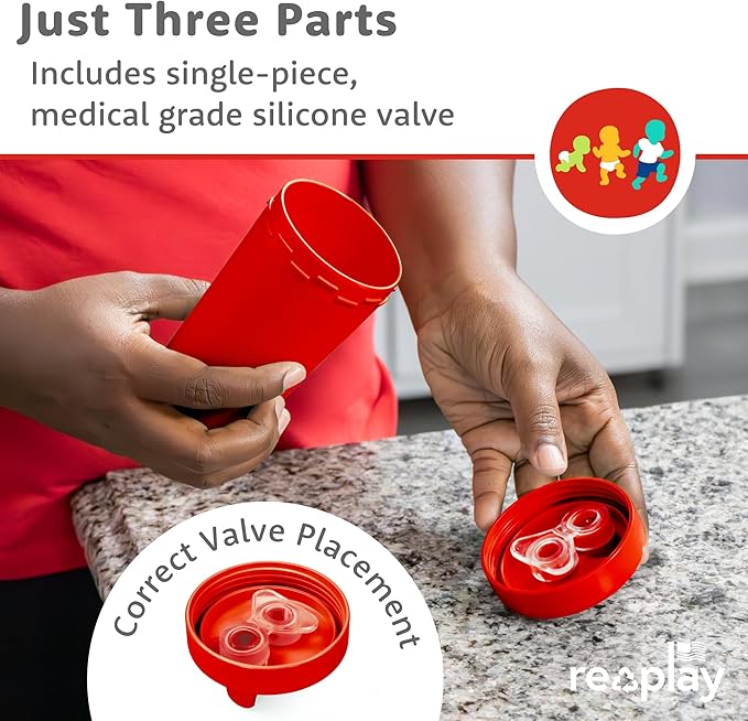 Re-Play Spill-Proof Sippy Cups - Reusable 10 Oz Set of 4, Dishwasher & Microwave Safe, Made in USA, Grinchmas