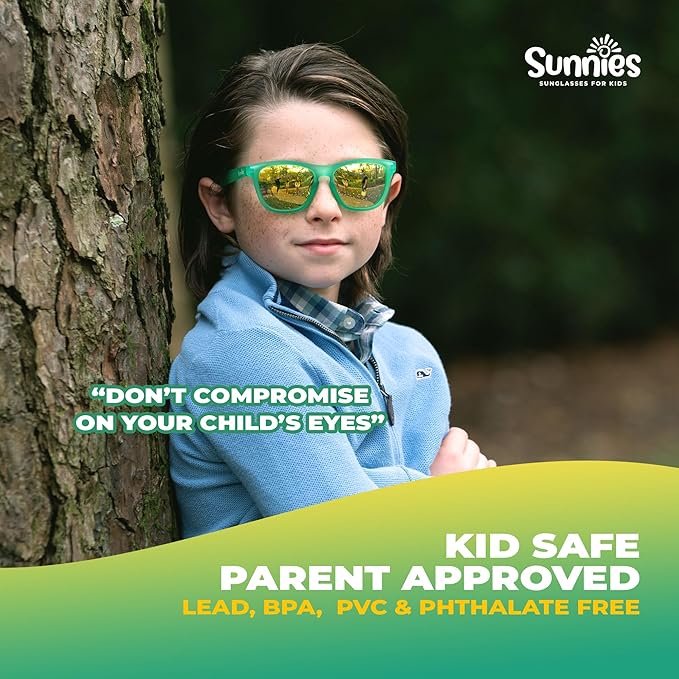 Sunnies Shades Kids Sunglasses, Toddler Sunglasses - Polarized UVA and UVB Protection, Anti-Slip Frame for kids.