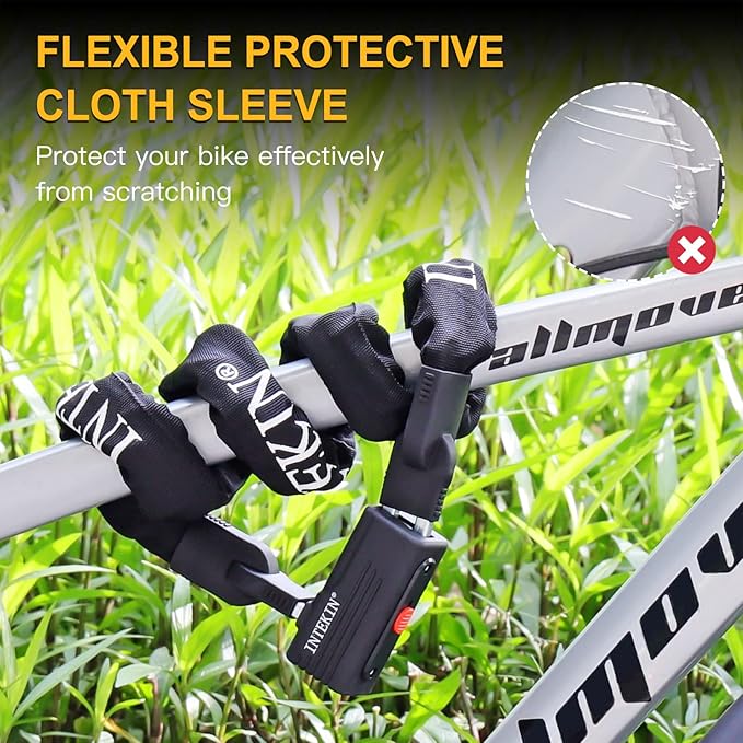 Bike Chain Lock 3FT/4FT/5FT Heavy Duty Bike Lock Anti-Theft Bicycle Chain Lock 8mm/10mm Thicker Bicycle Lock Chain Bike Lock with 3 Keys for Bike, Motorcycle