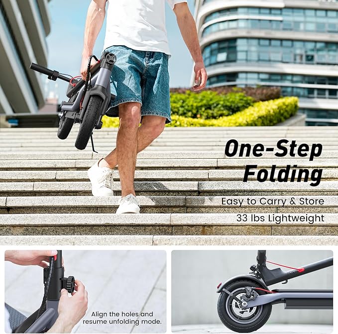 Electric Scooter, 650W/500W/350W Powerful Motor, 22/18 MPH Top Speed, 23/21 Miles Long Range, 10"/8.5" Pneumatic Tires, Smart App, UL Certified Foldable Commuting Electric Scooter for Adults and Teens