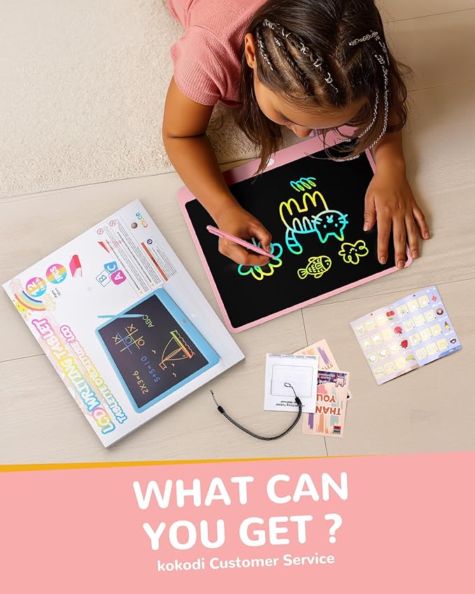 KOKODI LCD Writing Tablet, 16 Inch Colorful Toddler Doodle Board Drawing Tablet, Erasable Reusable Electronic Drawing Pads, Educational and Learning Toy for 3-6 Years Old Boy and Girls