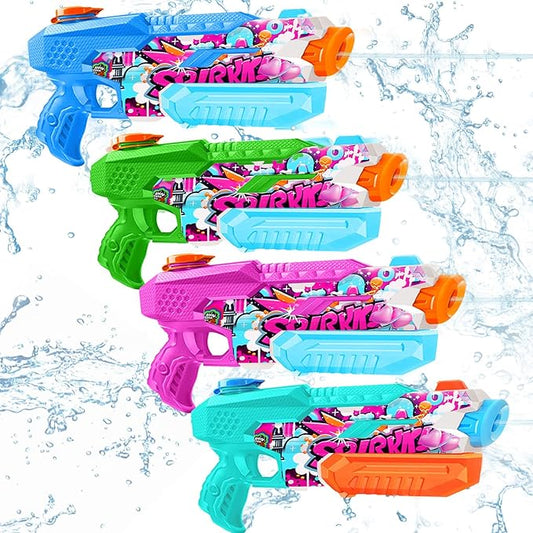 Water Gun for Adults Kids: 600CC 4 Pack Squirt Blasters Super Water Guns for Adults Kids,Water Gun Outdoor Toys High Capacity Summer Soaker for Swimming Pool Beach Fighting, Long Shooting Distance