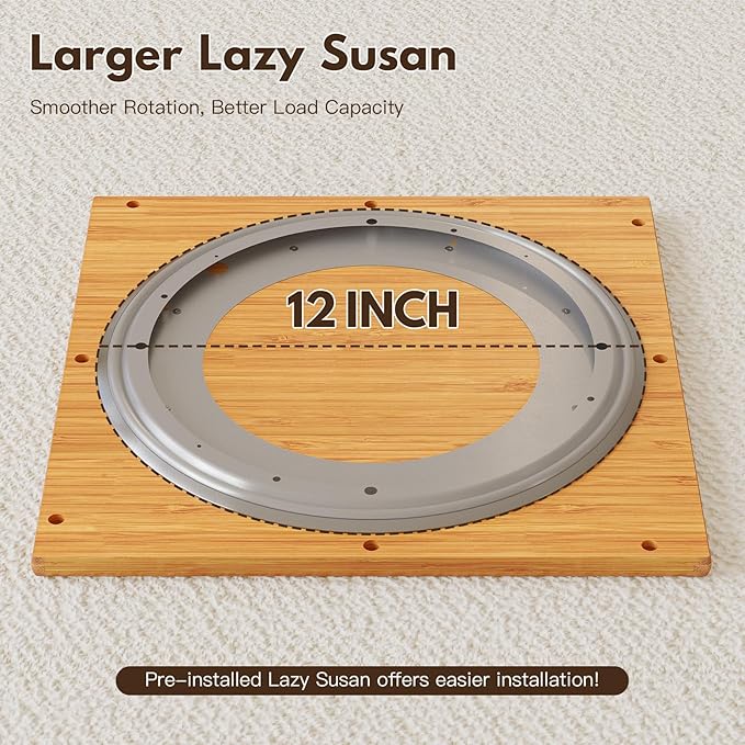 YOWOS Rotating Bookshelf Tower, 360 Display Spinning Bookcase, Bamboo Bookshelf Floor Standing Storage Rack, Wood Narrow Book Shelf Organizer for Kids&Adults(Nature, 6 Tier)