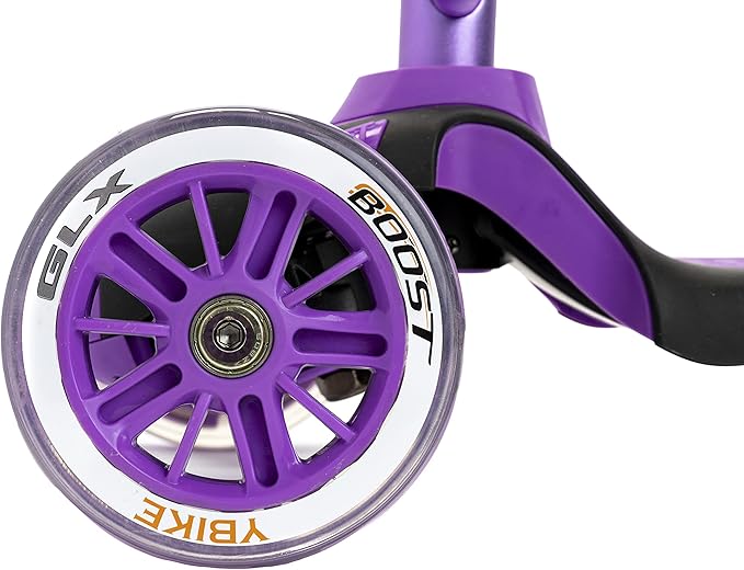 YBIKE GLX Boost Scooter with Adjustable Steering and Handlebar Height for Kids
