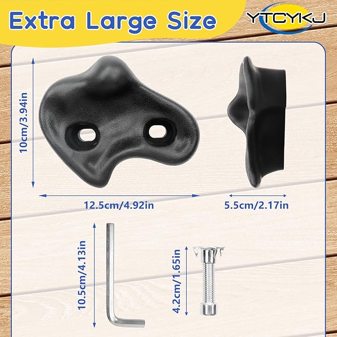 10PCS Rock Climbing Holds for Kids Climber,𝗘𝘅𝘁𝗿𝗮 𝗟𝗮𝗿𝗴𝗲 Adult Rock Climbing Stones,Indoor and Outdoor Rock Wall Climbing Kit with Mounting Hardware for Playground PlaySet Building