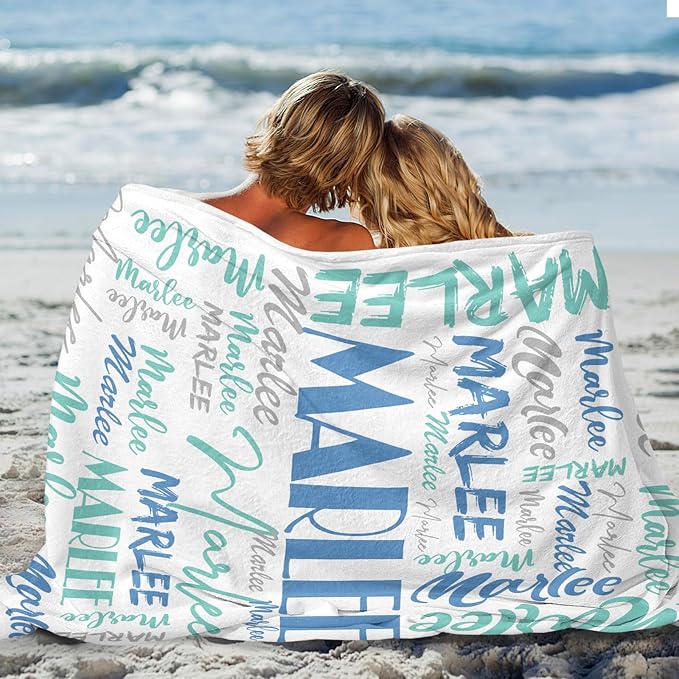 Dr.TOUGH Personalized Name Blanket Personalized Blanket for Adult Kids Flannel Customized Personalized Blankets and Throws