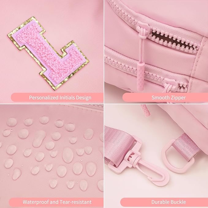 Birthday Gift for 5 6 7 8 9 10 11 12 13 14 15 16 Year Old Girls Fanny Pack Crossbody Bags for Women,Cute Trendy Stuff - Peach,L