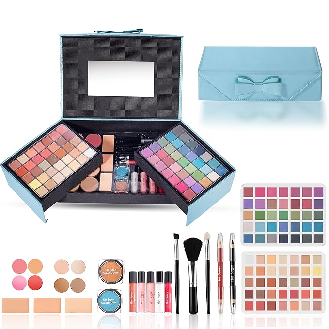 Hot Sugar Girls Makeup Kit for Teenagers, Beginner Makeup Gift Set for Women Full Makeup Kit (Blue)