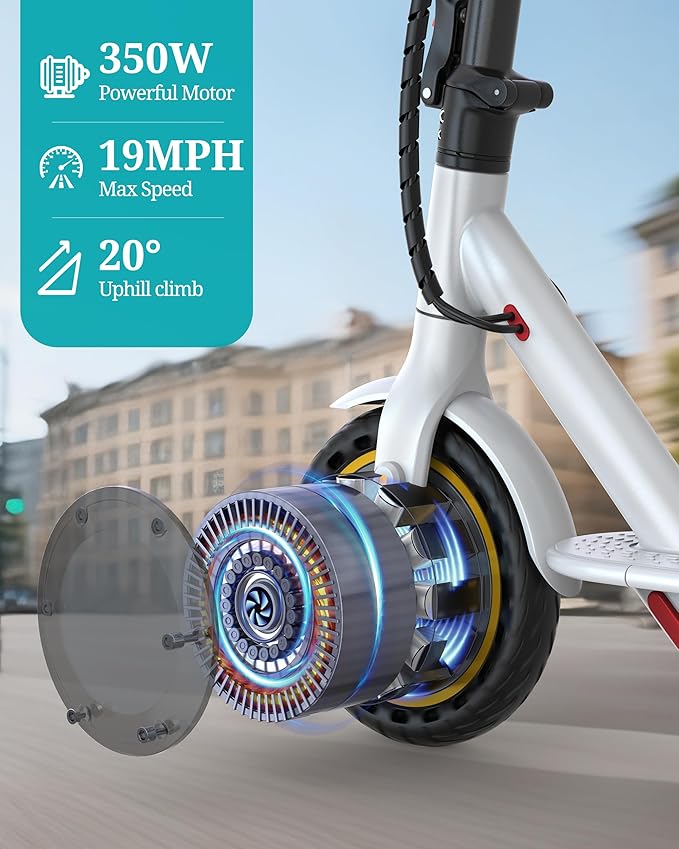 Electric Scooter - 8.5"/10" Solid Tire, Powerful 350W/500W Motor, Top Speed 19 MPH, Max 16-22 Miles Ranges, Load 265LBS, Aluminum Alloy Frame Foldable Commuting Escooter for Adults & Teens