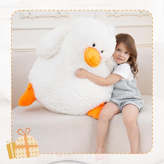 43" Giant White Duck Stuffed Animals, Large Stuffed Duck Plush Toys, Big Plush Stuffed Animal, Soft Jumbo Stuffed Animals Gifts for Kids Adults on Birthday Children's Day Christmas