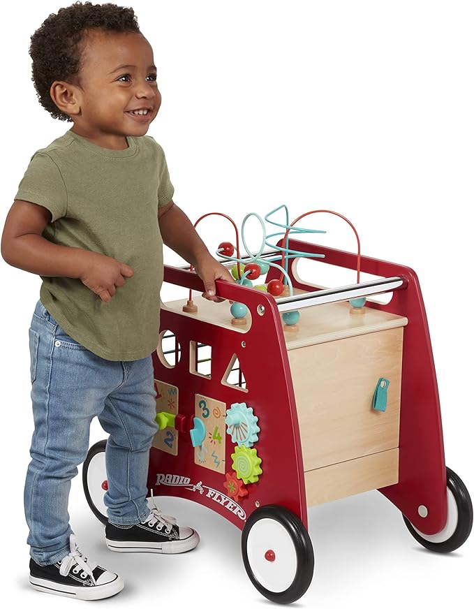 Radio Flyer Deluxe Push & Play Cube Walker, Walker Toy for Ages 1-3