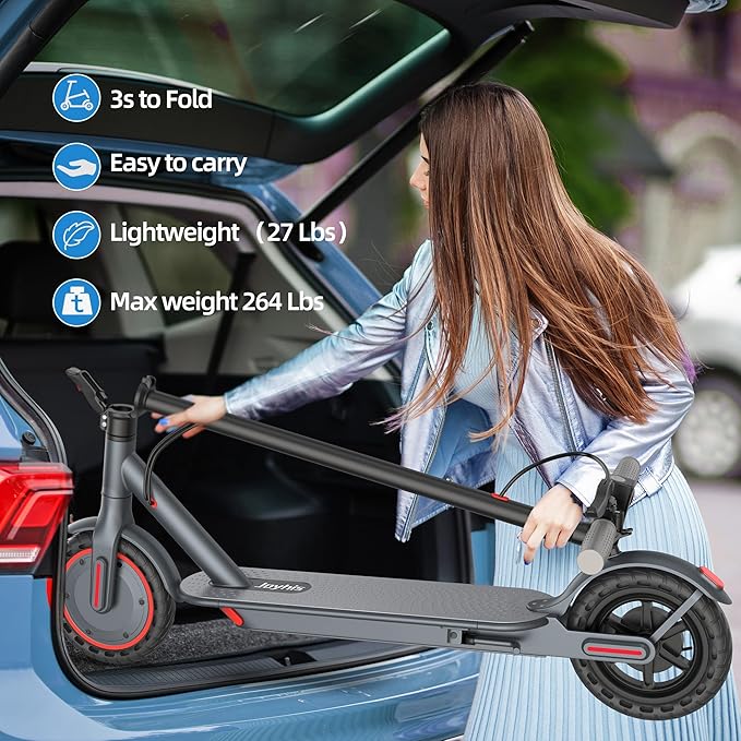 Electric Scooter Adults, Powerful 350W E-Scooter, Max 19 Mph & 15-19 Miles Range Scooters, Folding Scooters with 8.5" Solid Tires, Commuting Scooter Kick Scooter with APP Control (Seats Optional)