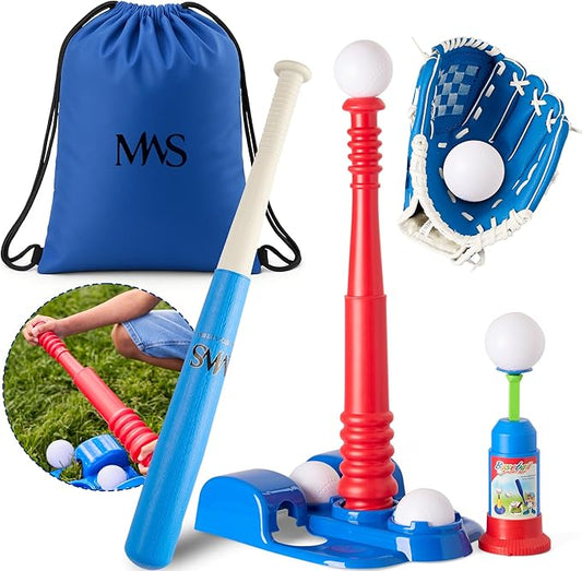 Kids Baseball Training Set – Baseball Bat, Glove, Tee, Pitcher, 4 Balls & Carry Bag – Indoor & Outdoor Sports Toy for Boys & Girls Ages 3-8 – Basebal Starter Kit for Children’s Development