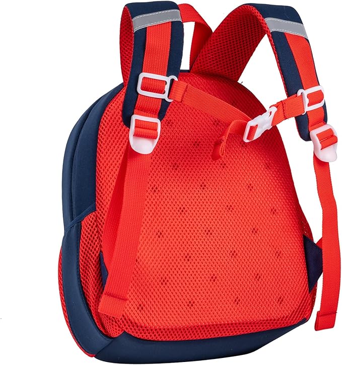 Lightweight and breathable children's dinosaur schoolbag, made of SBR diving fabric, suitable for kindergarten backpacks (red, Large)