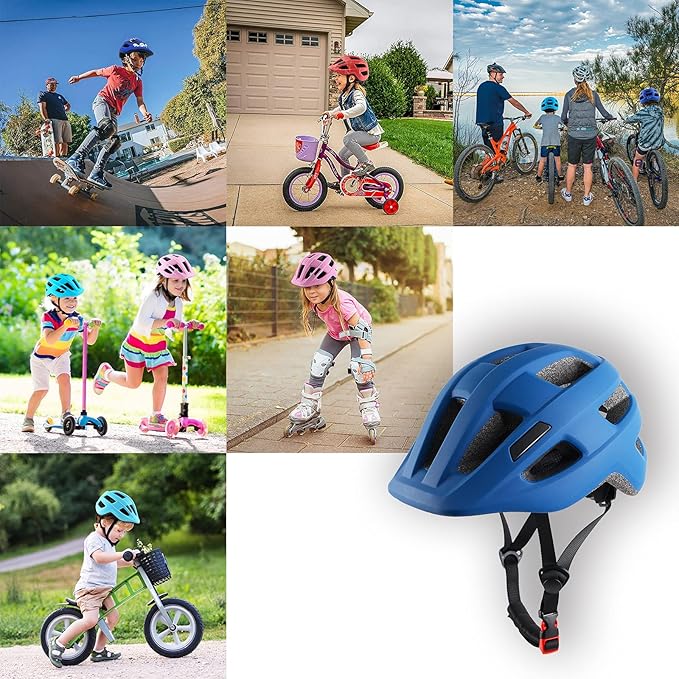 Kids Bike Helmet for Ages 1-8 Years, Adjustable Toddler Boys and Girls Helmets, Lightweight Child Infant Bicycle Cycling Scooter Sports Helmet 48-54cm