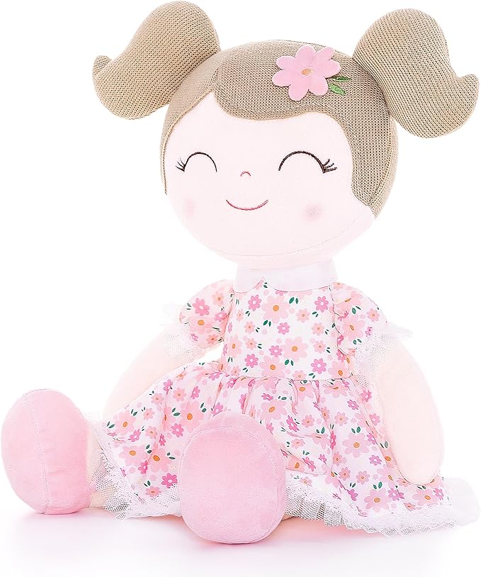 Gloveleya Baby Girl Gift First Baby Doll Plush Doll Print Sunflowers
