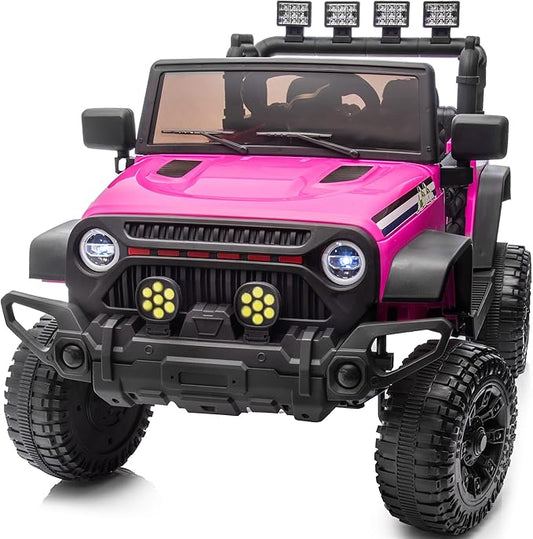 24V Kids Ride on Toy, Kids Electric Vehicles Car Ride on Car Truck for Toddlers 3-5 with Remote Control, 2x200W Motor - Pink