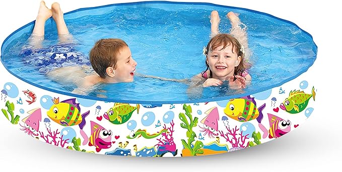 Taylor Toy Round Kiddie Pool - Foldable Splash Pool for Toddlers and Kids, 59-Gallon Non-Inflatable Ball Pit, Portable and Easy Setup for Water Play