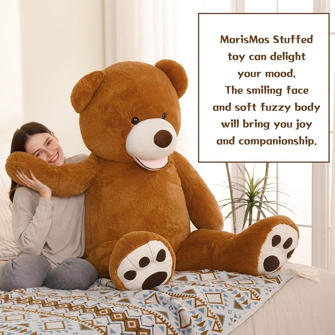 MorisMos Giant Teddy Bear Plush 5ft, Life Size Huge Brown Teddy Bears for Boyfriend, 5 Foot Large Big Stuffed Animal Gifts for Lover on Valentines, Anniversary, Birthday